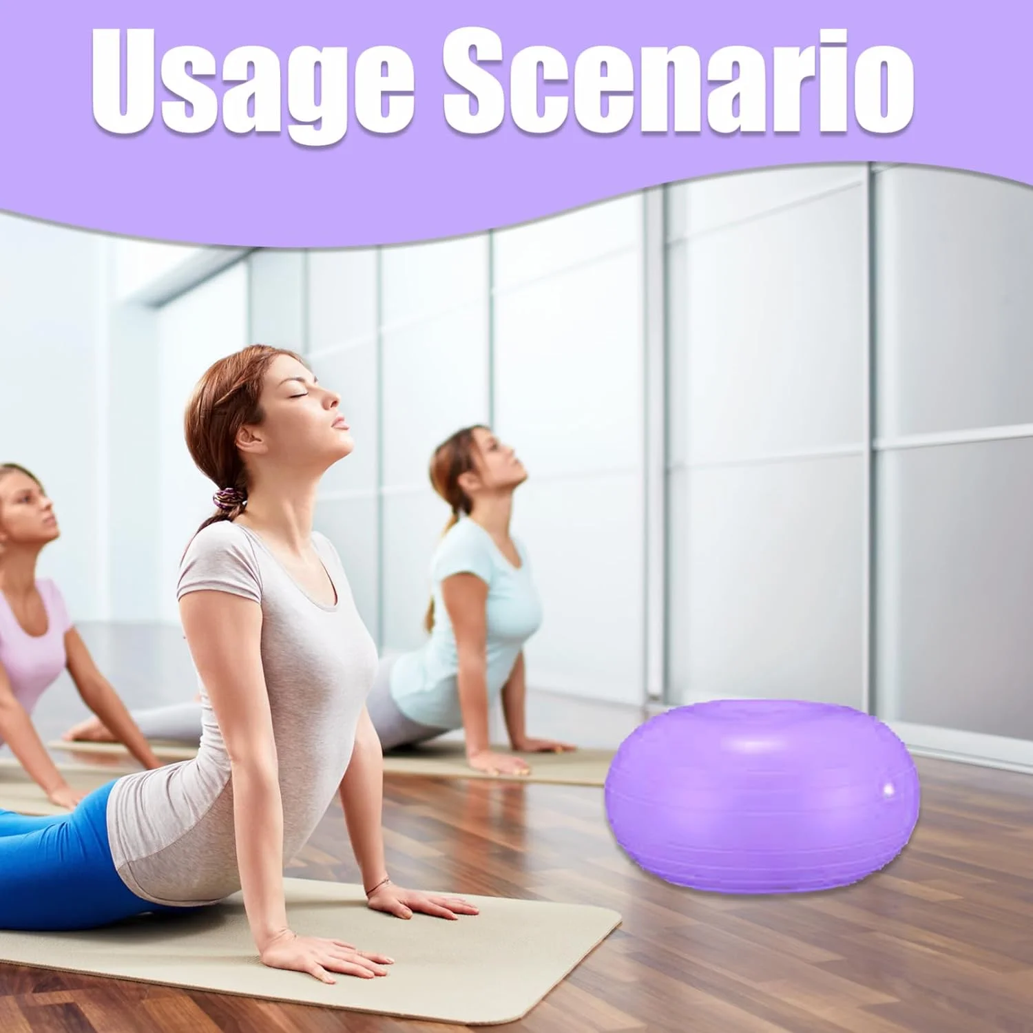 Exercise Ball 20inch Inflatable Yoga Ball with Inflator Anti-Burst for Balancing Stability Training Workout Fitness