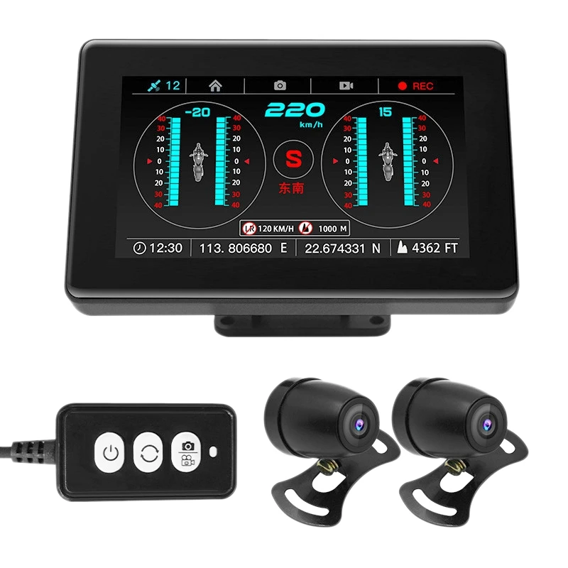 

Motorcycle DVR HUD, C20M Waterproof Contact Screen Video Camera Dash Cam GPS Meter Digital Speedometer Compass Clock