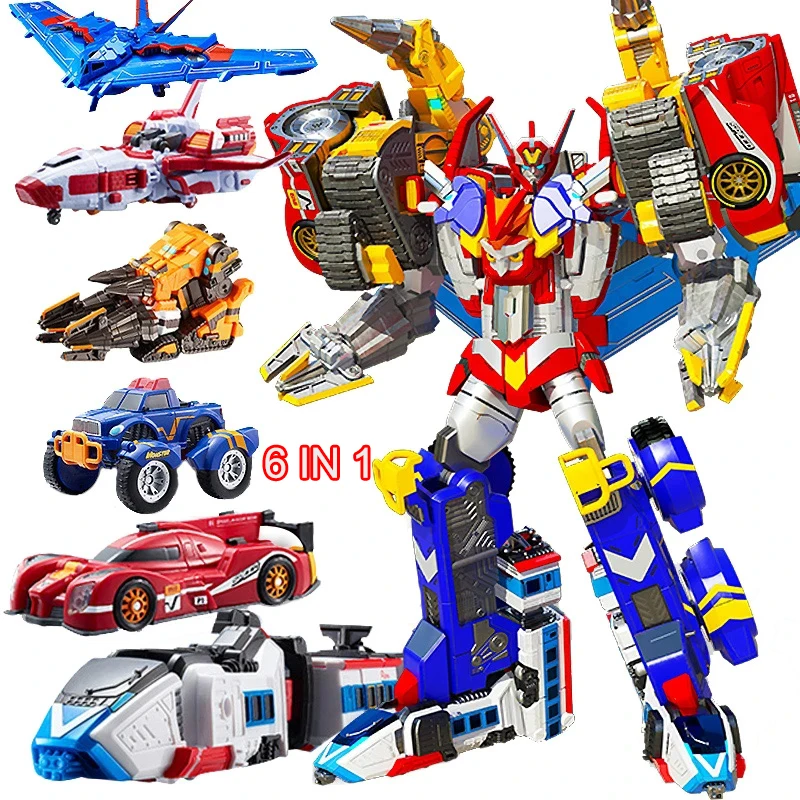 Tobot V Galaxy Detectives Master V Ultimate 6 IN 1 Combiner Robot Toy Car Plane Action Figure ABS 39CM Transformation Model Gift