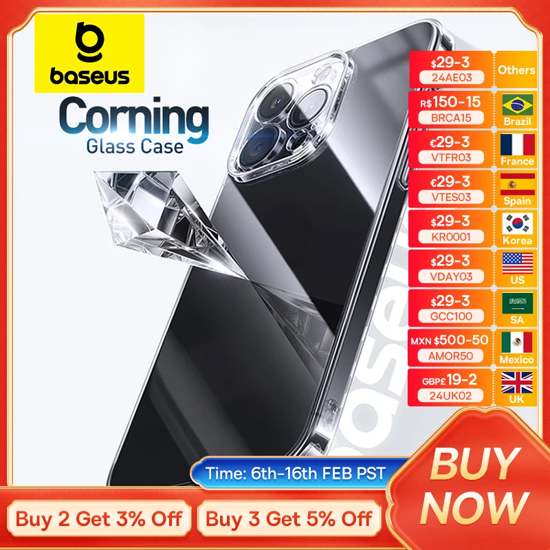 Custodia In Vetro Temperato Baseus Per Iphone 15 Pro Clear 9H Custodia Rigida In Vetro Gorilla Corning Per Iphone 15 14 13 12 Pro Max Plus Case