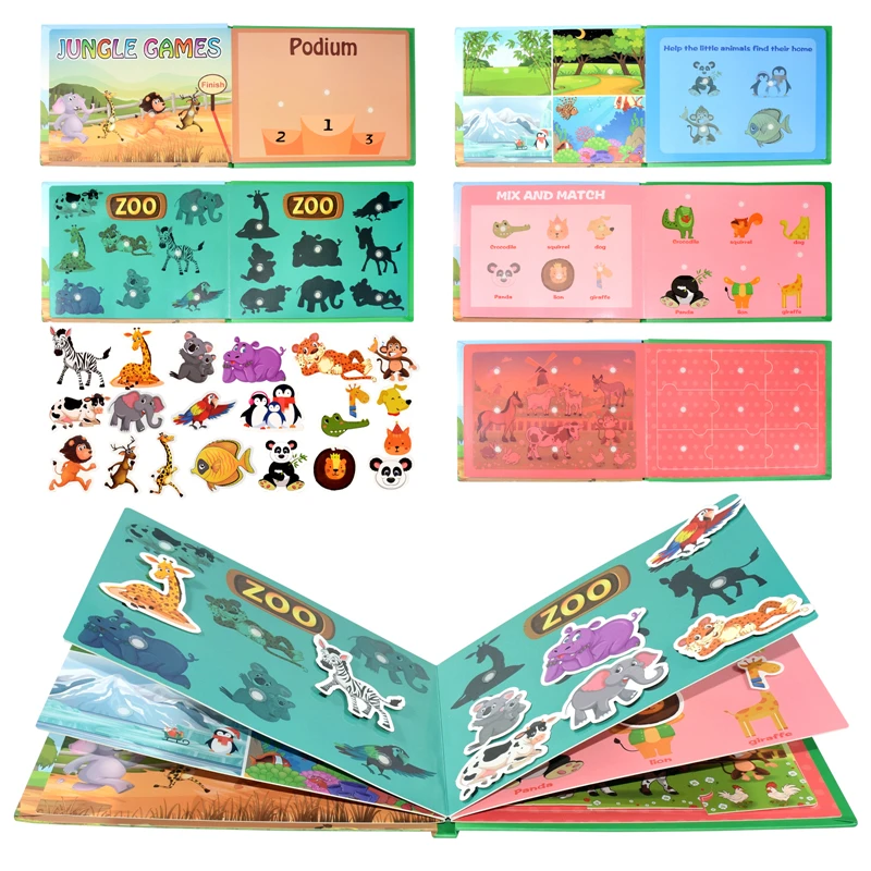 

Montessori Quiet Busy Book Vegetable Animal Sorting Matching Puzzle Game Educational Learning Books for Kids Toys Gifts