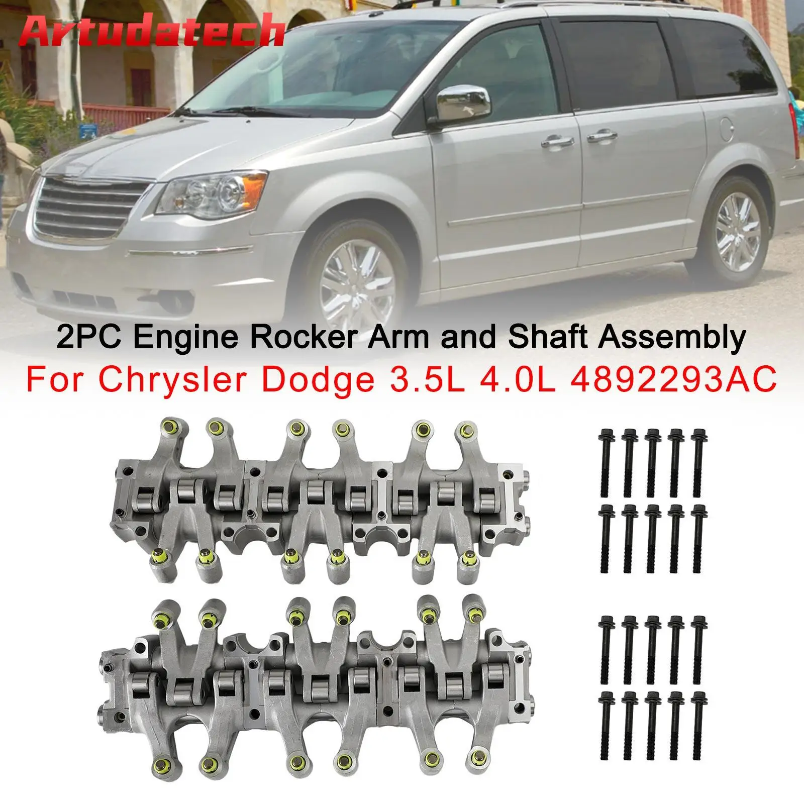 

Artudatech 2PC Engine Rocker Arm and Shaft Assembly for Chrysler Dodge 3.5L 4.0L 4892293AC Car Accessories