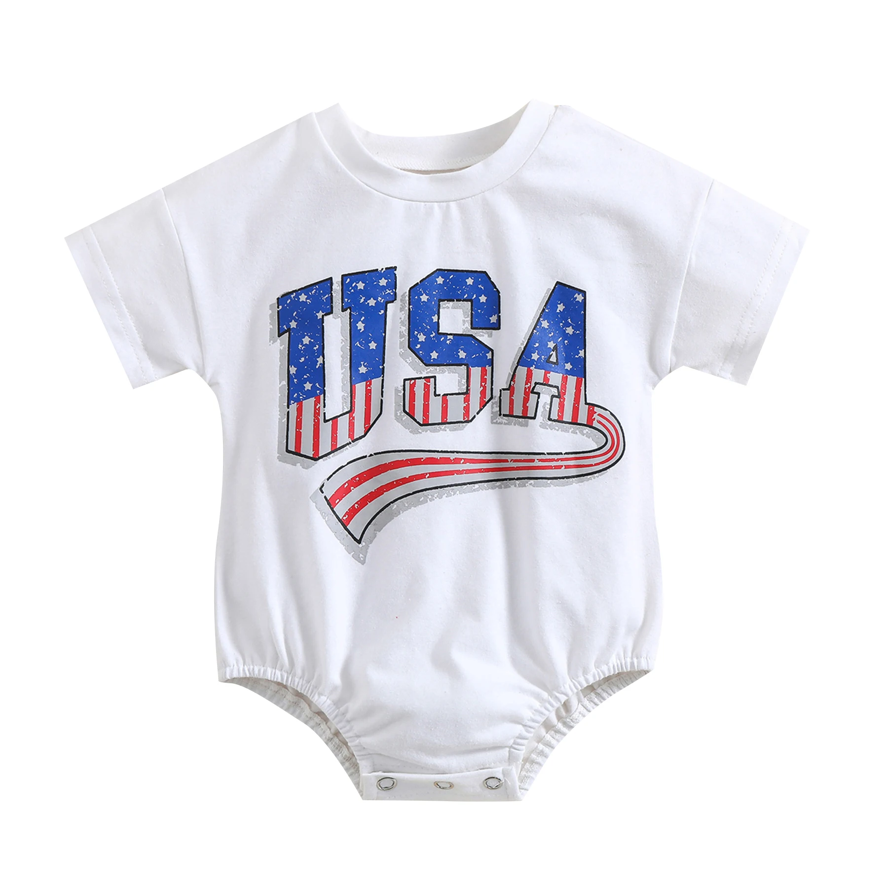 Baby Bodysuits are cool FOCUSNORM 3 Colors Newborn Baby Boys Girls Independence Day Romper 0-24M Letter Printed Short Sleeve Sweatshirt Jumpsuits Cotton baby suit Baby Rompers