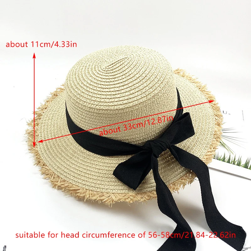 Summer Beach Sunshade Straw Hat Women's Beach Vacation Sunscreen Hat Big Brim Straw Knitted