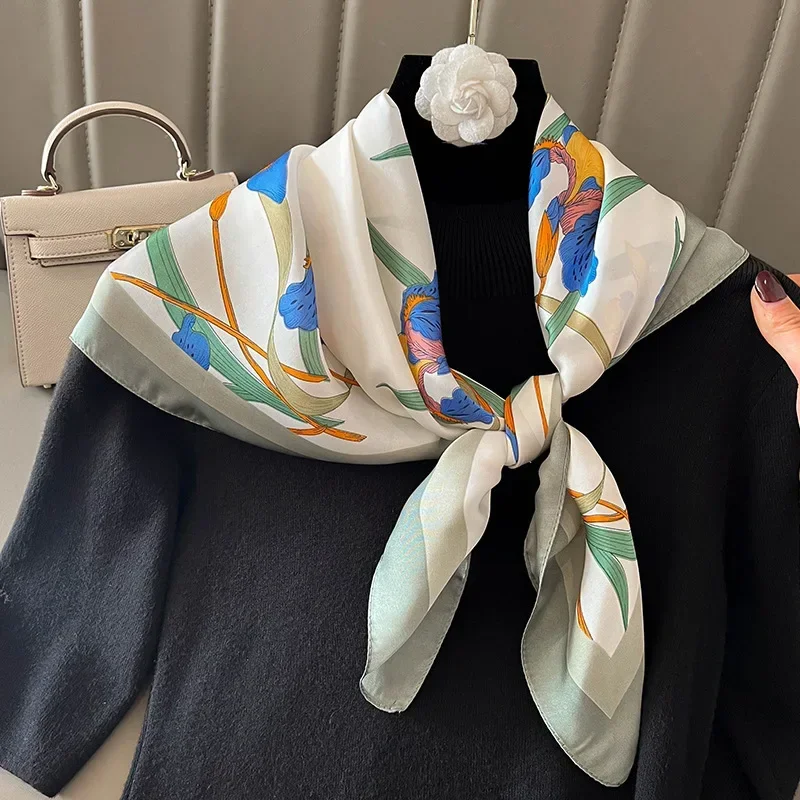 Fashion Summer Women Neckerchief Print Small Square Scarves Silk Neck Head  Scarf