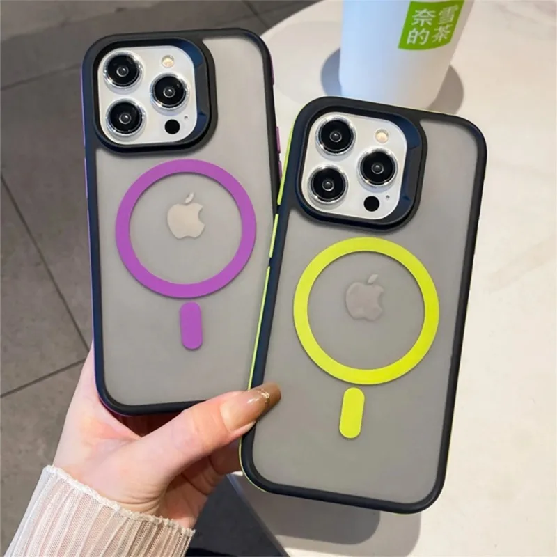 Luxury Matte Translucent Shockproof Armor Case with Magsafe Compatibility