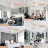 IRALAN Ceiling Fan with LED Light DC motor 52 inch Large Air Volume Remote Control White for Kitchen Bedroom Dining room Patio 5