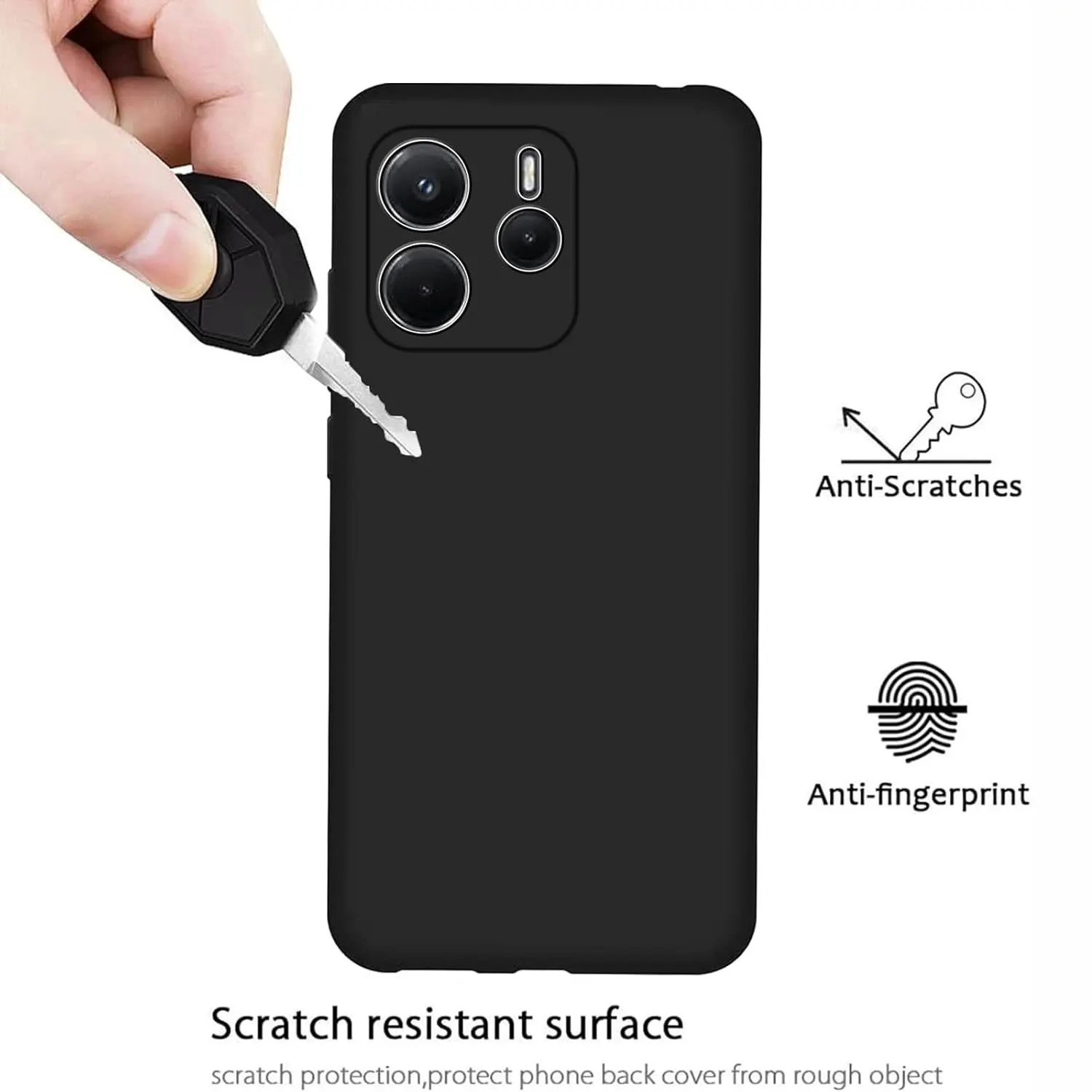 Slim Black Shockproof Protective Silicone Phone Case