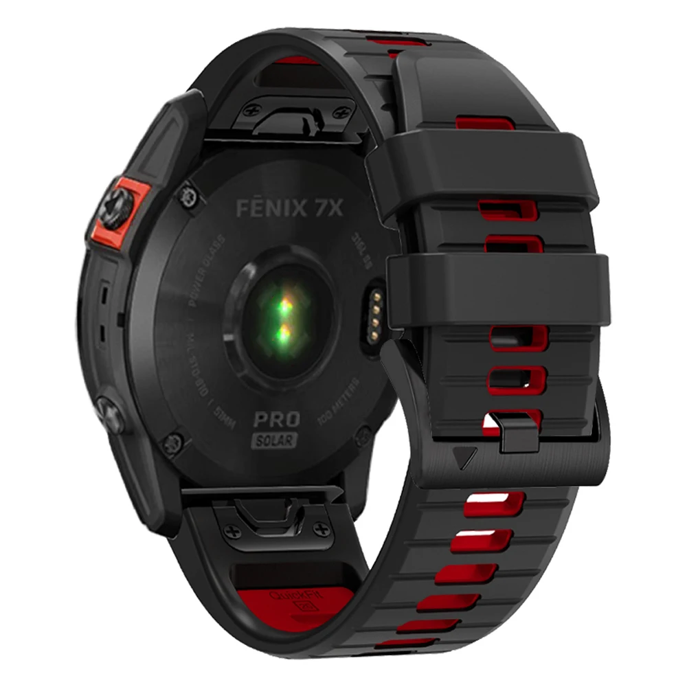 Two-Tone Silicone Strap with Nylon Band Bracelet, QuickFit 22mm/26mm