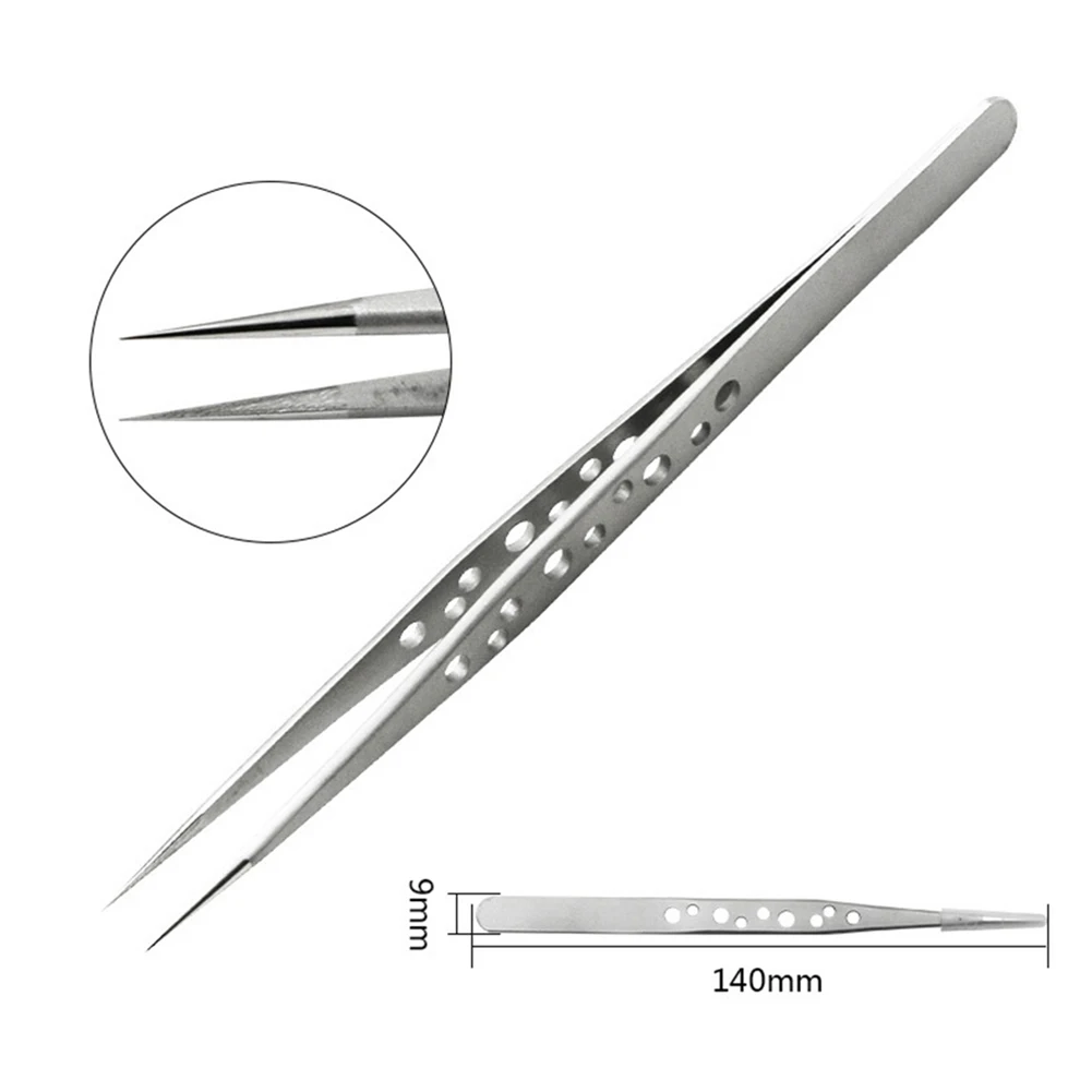 

Precision Industrial Tweezers Stainless Steel Forceps Anti-static Curved Straight Tip Tweezers For Electronics Soldering Tools