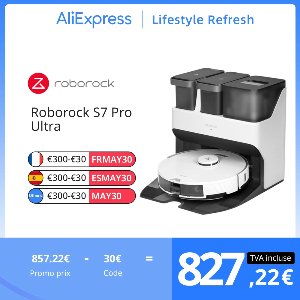 Roborock S7 Pro Ultra Robot Vacuum Cleaner with Auto Empty Wash Fill