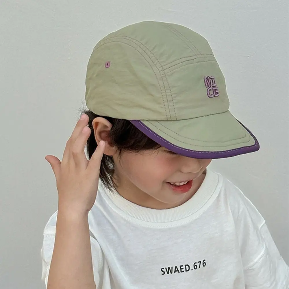 빠른 건조 어린이 야구 모자, 피크 캡, 글자 자수 태양 모자, 어린이 액세서리, 패션