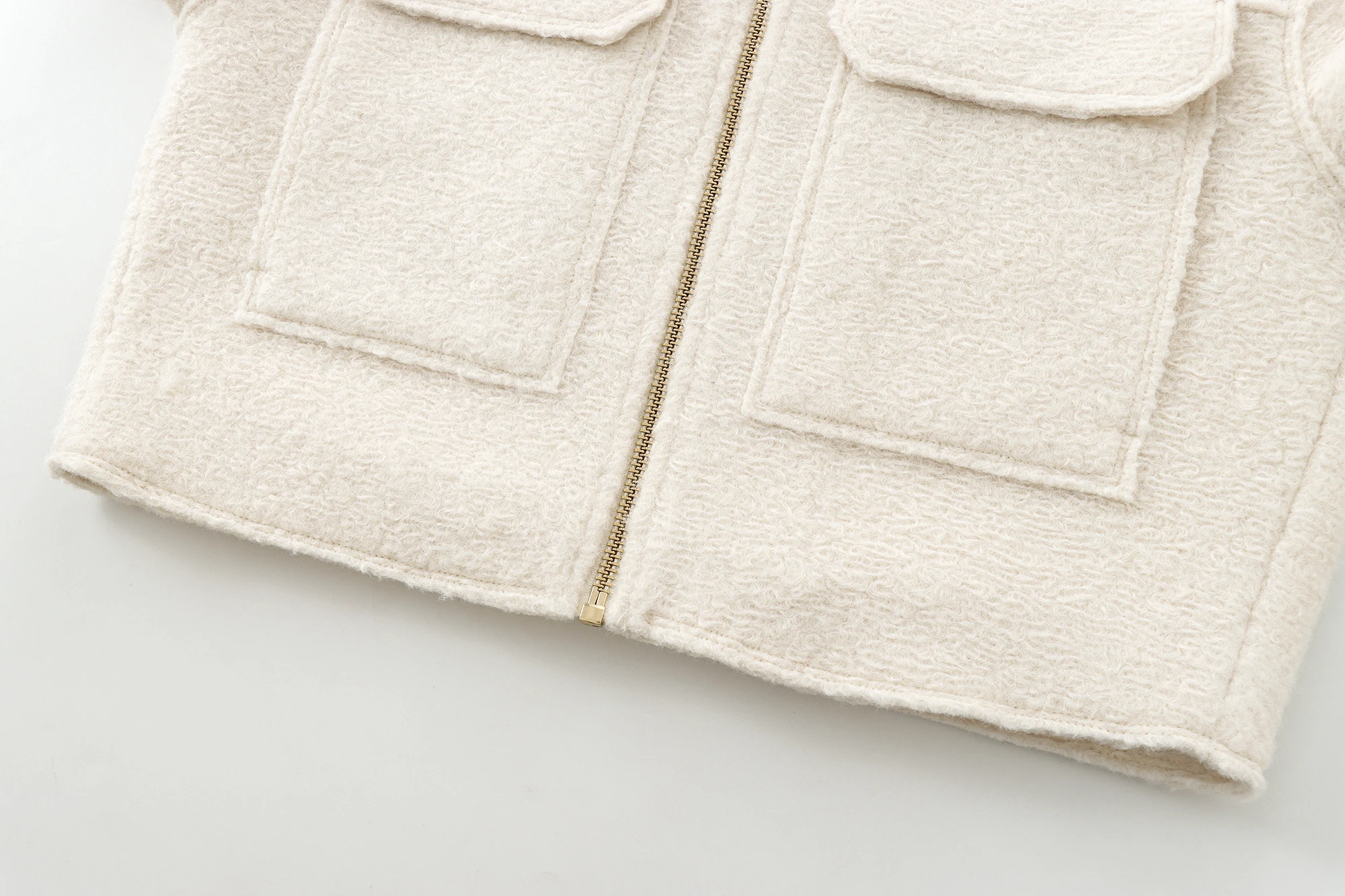 Modern urban chic cropped winter jacket for women.