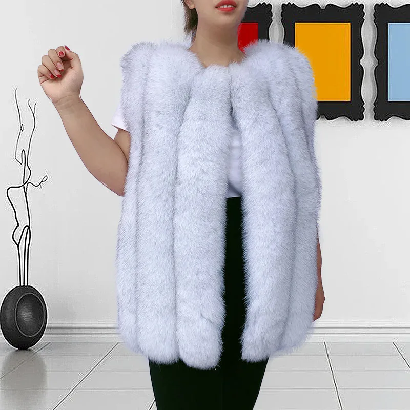 2023 new women s real fox fur standing collar vest autumn winter warm fashion natural fur vest quality 100% real fox fur jacket women's real fur vest Spring and Autumn natural fox fur jacket warm sleeveless silver fox red fox fur vest luxury high quality