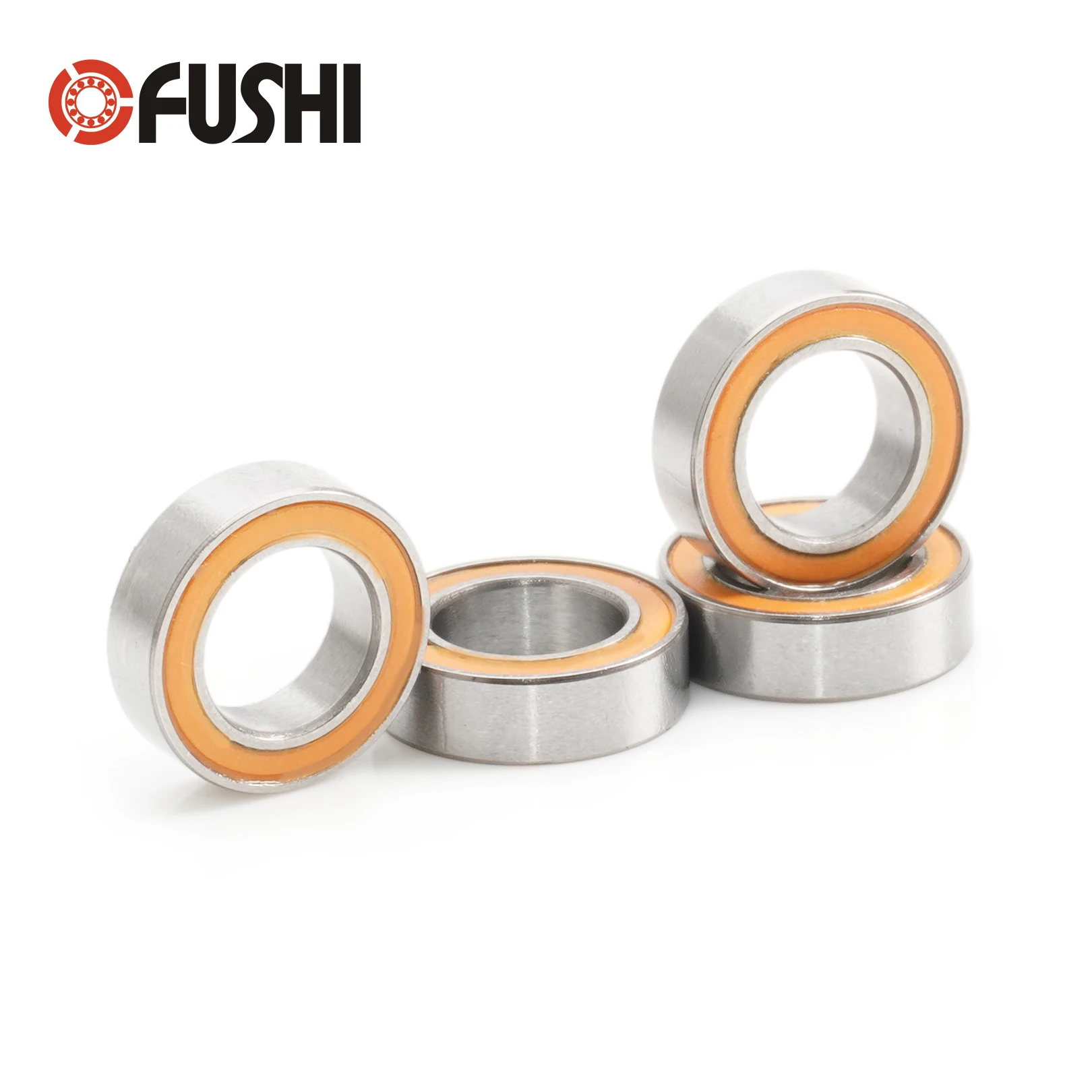 MR106RS Bearing 10PCS 6X10X3 mm ABEC-3 Miniature MR106-2RS Ball Bearings Orange Sealed MR106 2RS Bearing