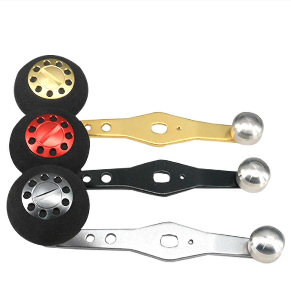 DEUKIO Metallgriff & Aluminiumlegierung EVA-Knopf Angelrollengriff 8 * 5 mm für Baitcasting-Teile DIY-Modifikation