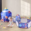 3 in 1 Portable Kids Tent Children's Camping Tent Ocean Ball Pool Pop-up Tent Kids Beach Tent Baby Crawling Tunnel Play House 1