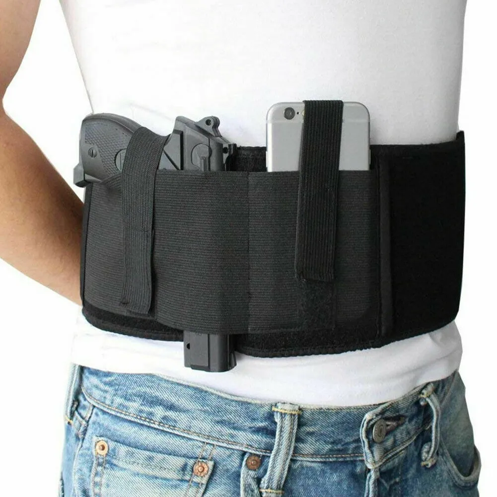 Tactical Belly Gun Holster Belt Concealed Carry Waist Band Pistol