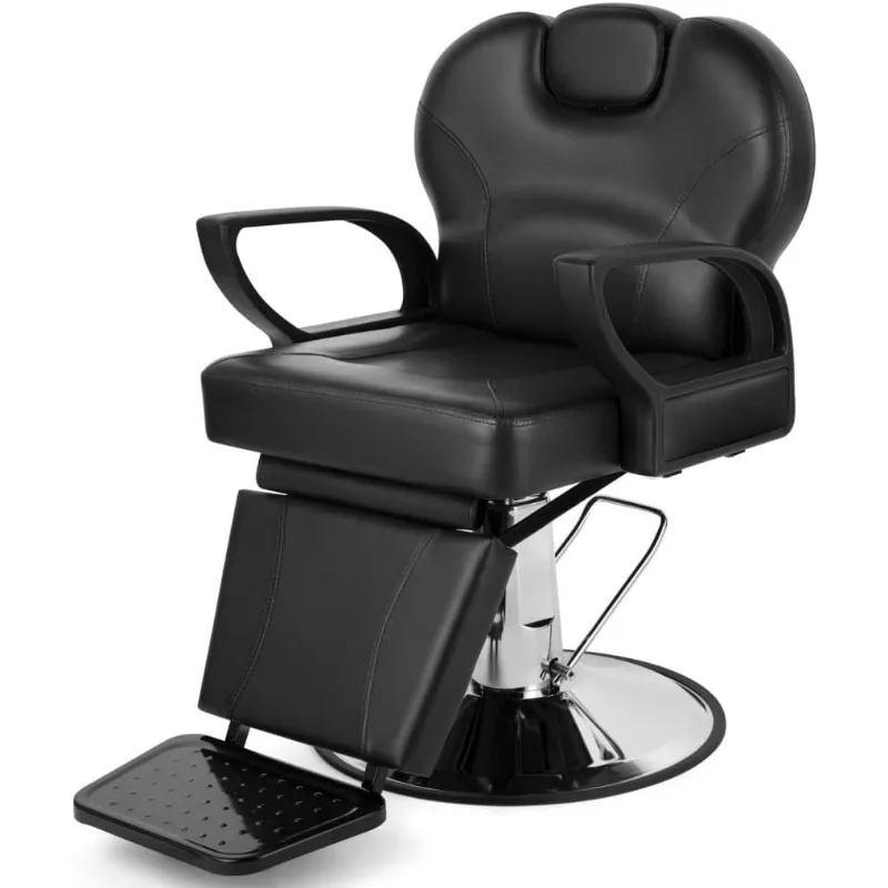 Artist Hand Barber Chair for Salon, Adjustable Height and Reclining, PVC Artificial Leather Seat, Metal Base, Black sketch book 200 pages leather looking cover total two spiral bound artist sketch pad 100 sheets durable acid free paper book