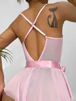 Lingerie transparente en dentelle pour femme, sous-vêtements transparents, Kits de soutien-gorge féerique, ensemble pyjama délicat, ensembles érotiques fins 4