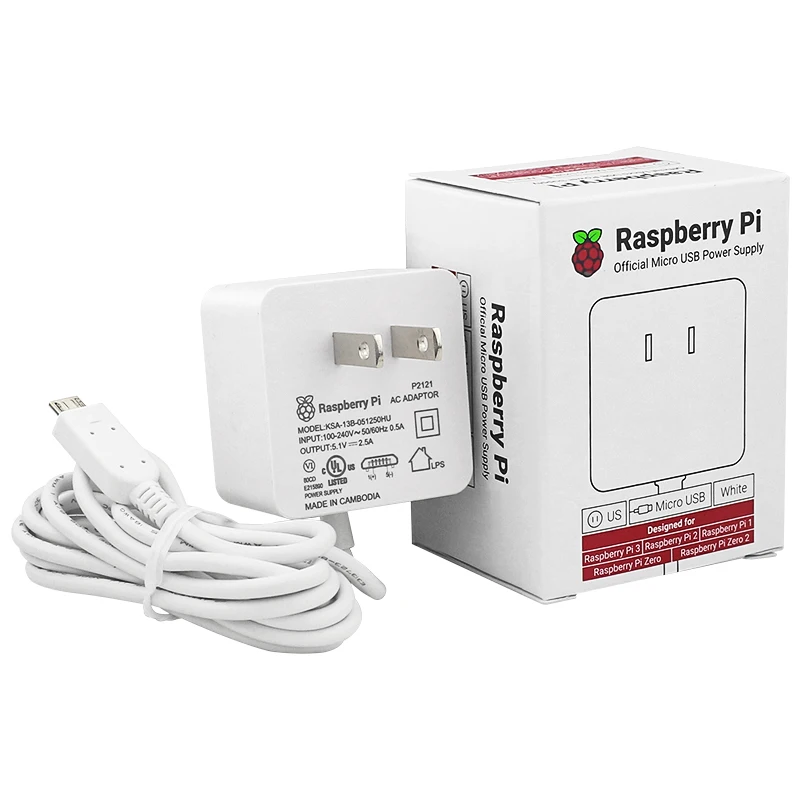 Raspberry Pi Zero 2 W Power Supply Official 5.1V 2.5A US UK EU Plug Charger Micro USB Power Adapter for Raspberry Pi 3B 3B+ 2B power adapter