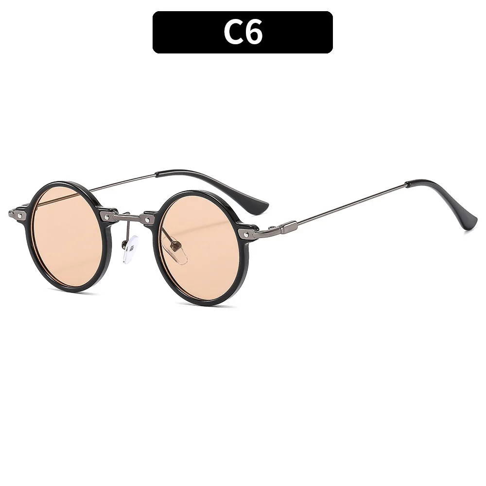 New Fashion Round Small Frame Men's Punk Hip Hop Personalized Instagram Sunglasses_voghion.com