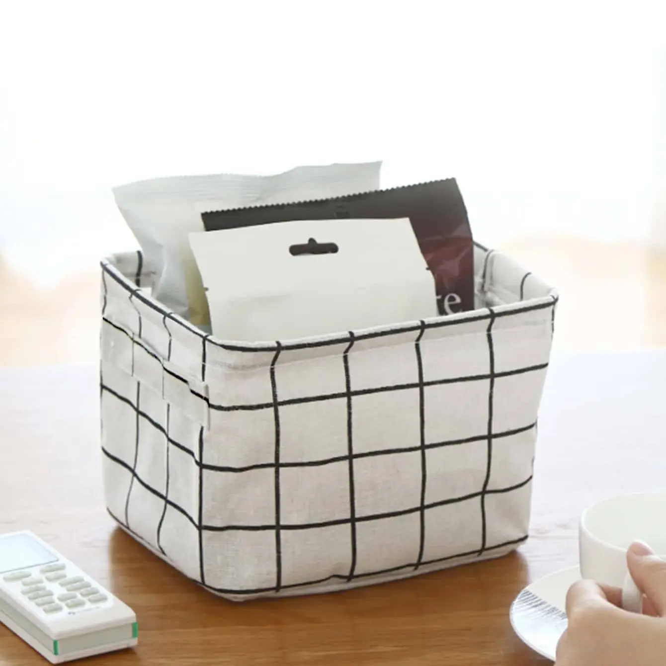 1PC fabric with portable printed storage basket 6