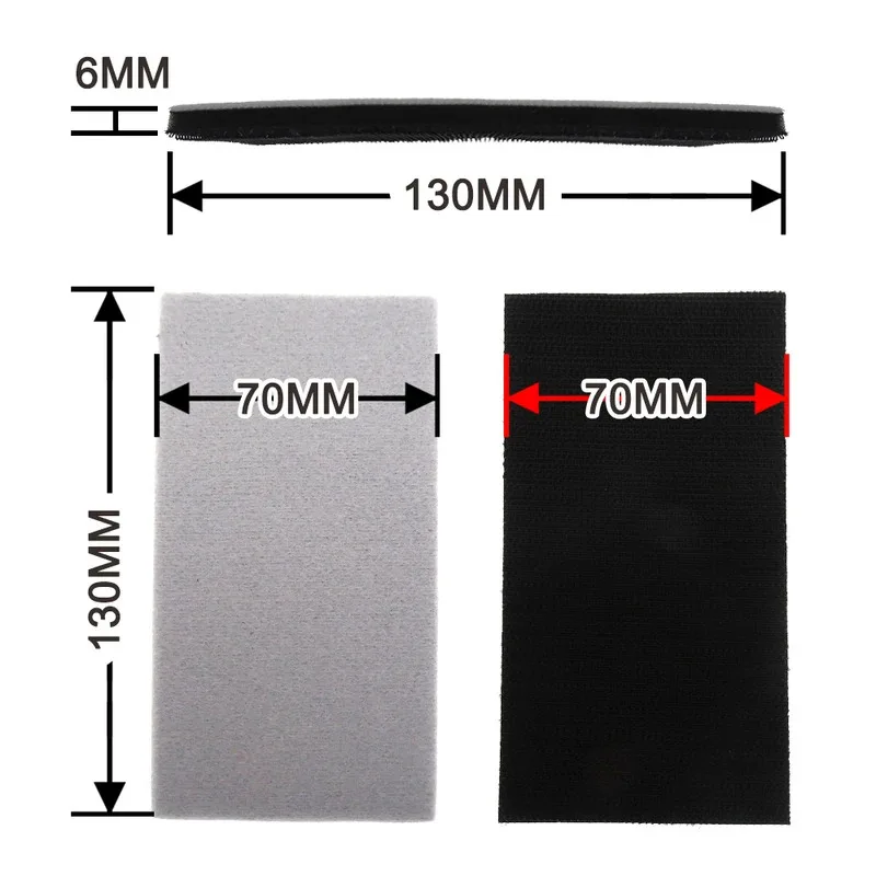 70X130mm 직사각형 소프트 스폰지 인터페이스 패드 샌더 백킹 패드 용 댐핑 패드 연마 도구 액세서리-후크 및 루프