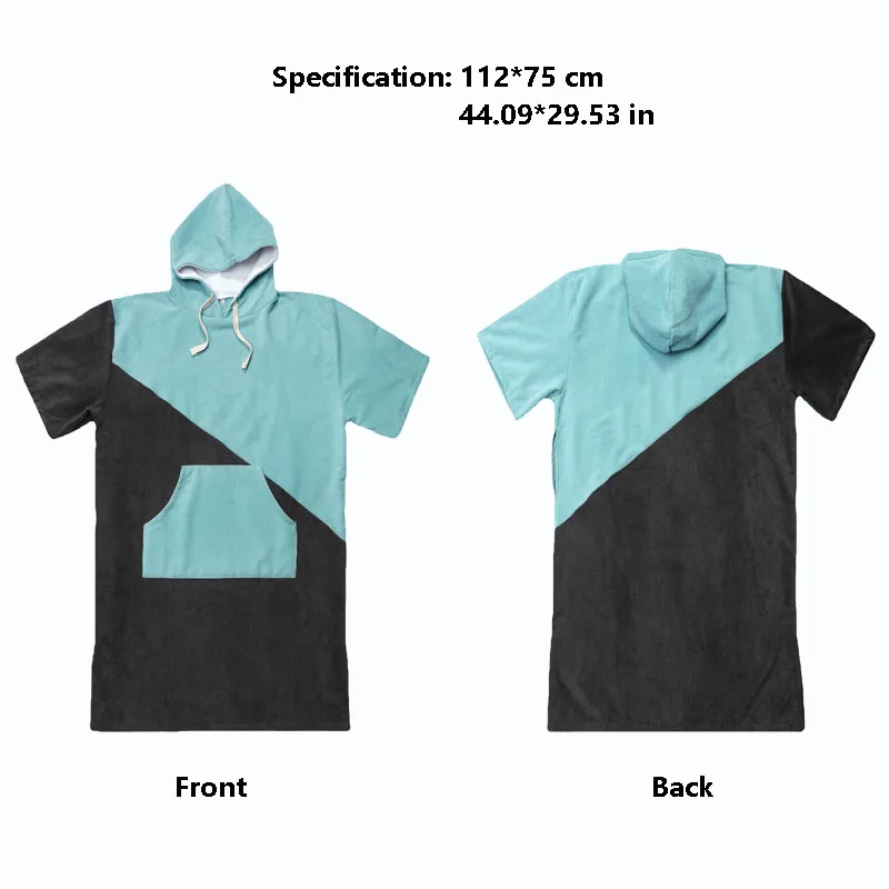 Microfiber Changing Robe For Surfing Warm Hooded Poncho Bathrobe_voghion.com