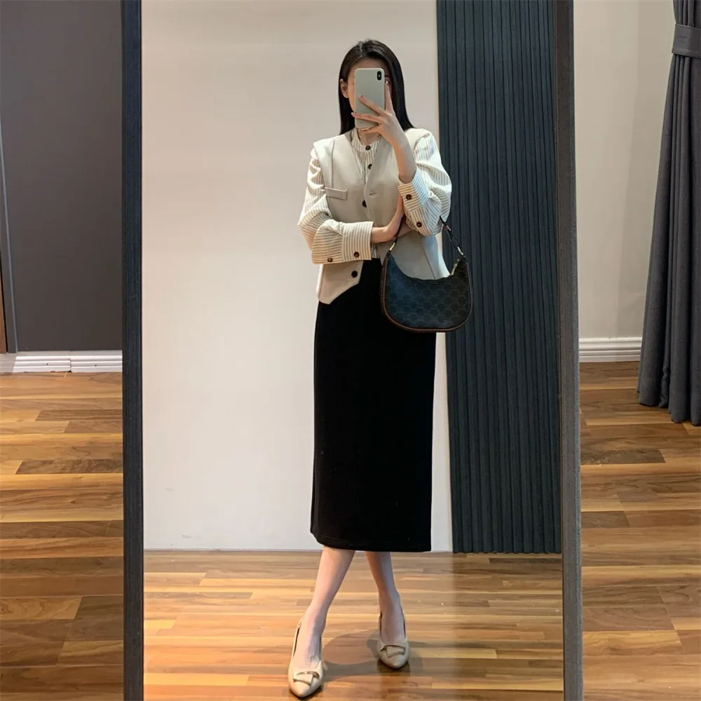 세련된 내추럴 스트리트웨어, 모든 여성 패션, 빈티지 V넥, 민소매 여성 아우터, 시크 탑, 하이 스트리트
