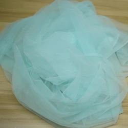 Elegant Blue Soft Tulle Fabric for Wedding and Bridal Wear (Peppermint blue)