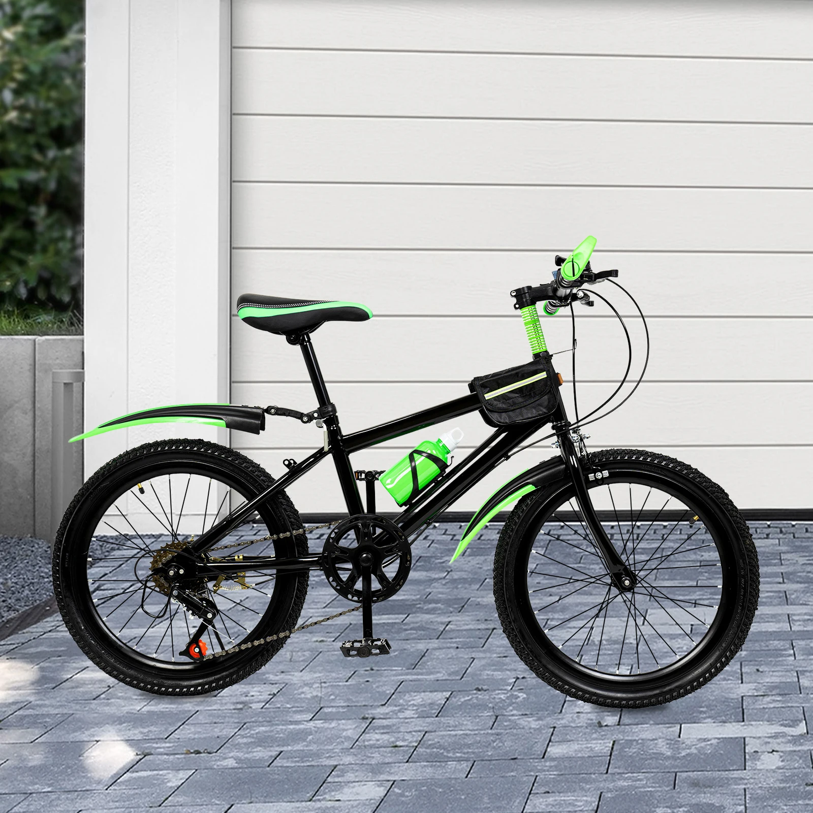 20-Zoll-Mountainbike aus Kohlenstoffstahl mit Bremssystem, Premium-Mountainbike mit Wasserbecherhalter und Kotflügeln für Kinder – Detail 12