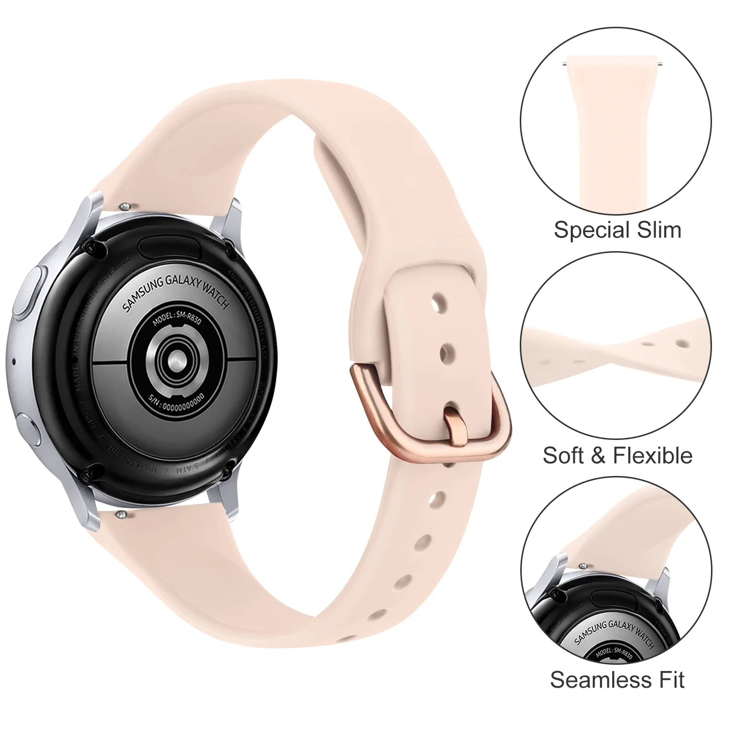 Silicone 20mm Watch Strap - Universal Fit