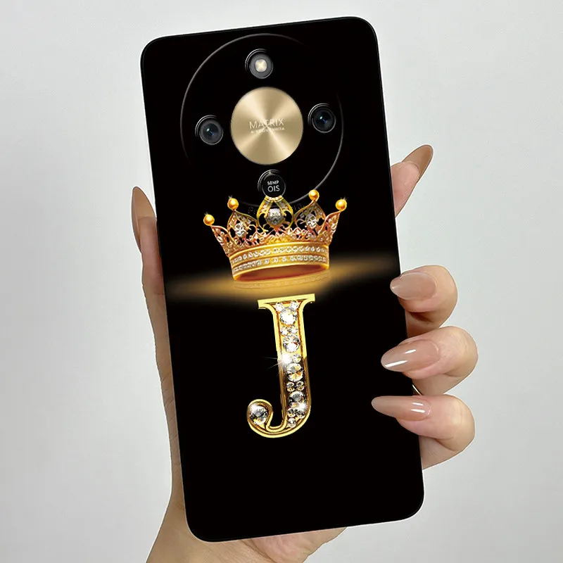 Fashion Initial Letter Couple Phone Case | Soft Silicone TPU Lens Protective Casing