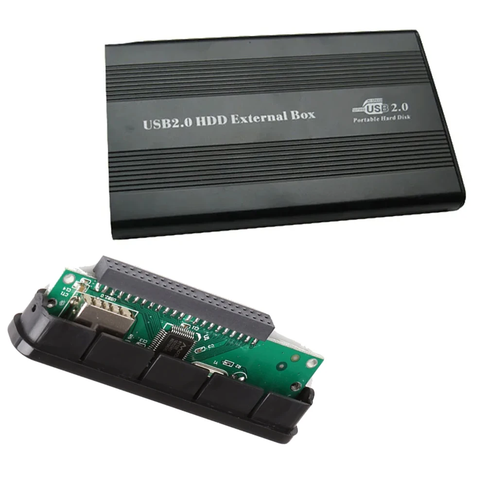 USB 2.5인치 IDE HD 하드 드라이브 디스크 인클로저 HDD 외부 박스 케이스 데스크탑 컴퓨터 PC용 LED 조명이 있는 2.5 IDE HDD