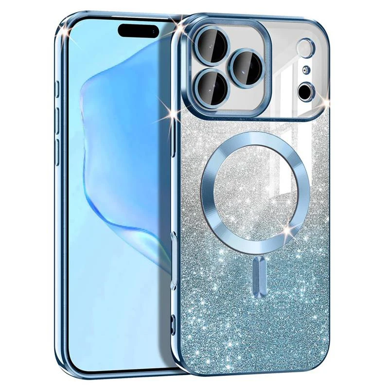 Luxury Glitter Cove Silicone Soft Bumper Magnetic Wireless Case
