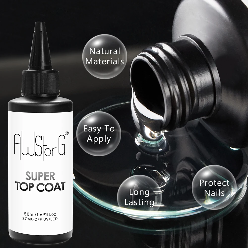 50ml Super Shinny Top Coat Gel Nail Polish Base Gel Matte Top Coat Semi-Permanent Varnish Soak Off Nail Art Functional