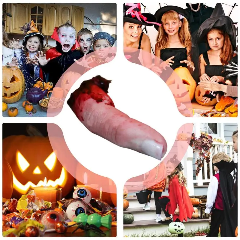 1pc Halloween Horror Bloody Finger Prank Prop Bloody Severed Finger Realistic severed finger scary props scary Fake Finger