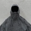 Y2K Denim Jacket American Splicing Style Gothic Vintage Trend Unisex Streetwear Punk High Street Oversized Leisure Zip Up Hoodie 2