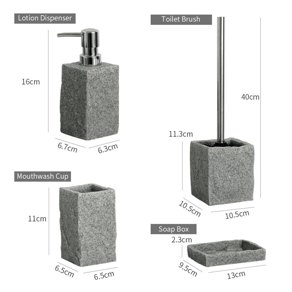 Soap Dispenser Bathroom Accessories Set Bathroom Accessories Single Imitati Granite Iiquid Soap Dispenser Toothbrush Holder Cup Soap Dish Toilet Brush Holder