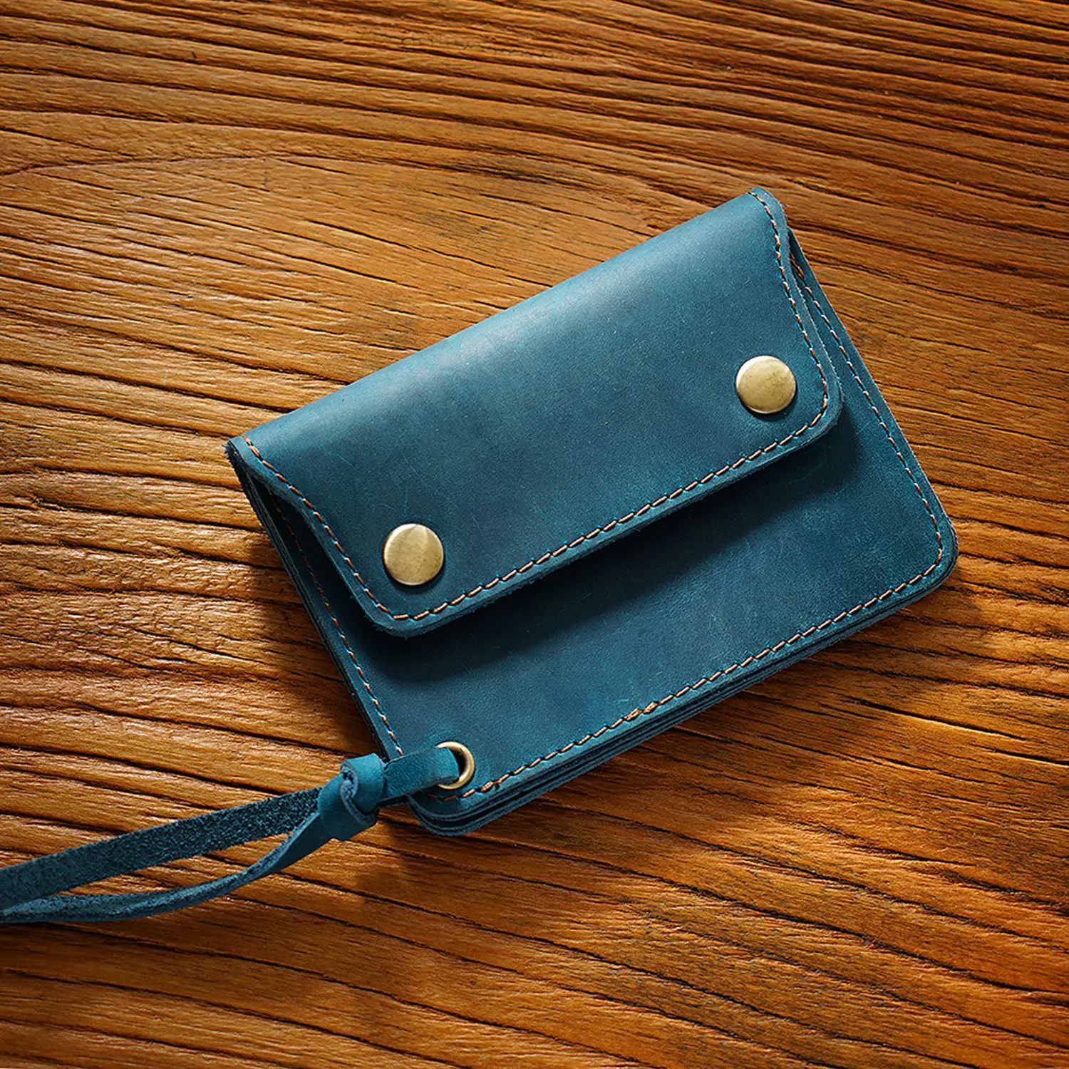 GENODERN Vintage Handmade Genuine Leather Card Holder Wallet