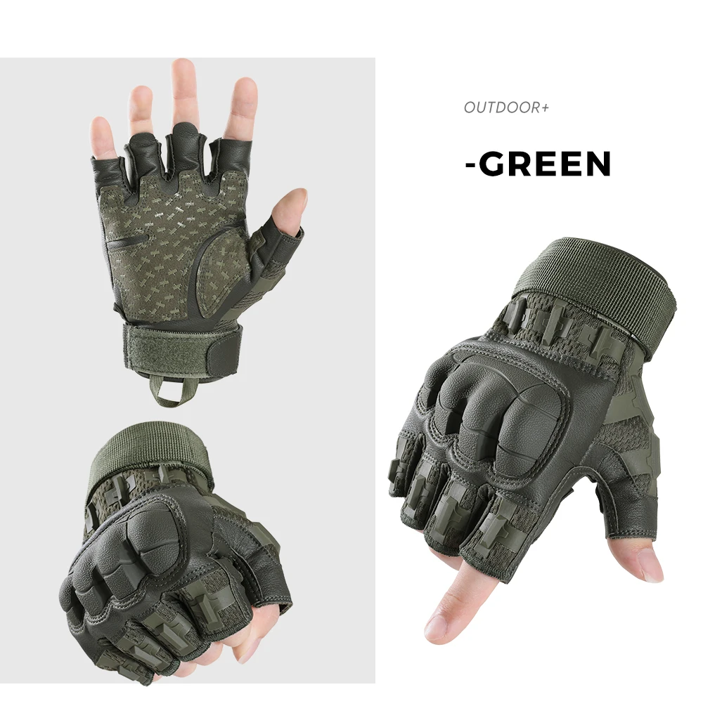 Fingerless Gloves Tactical Gloves Non-Slip Breathable Hard Shell