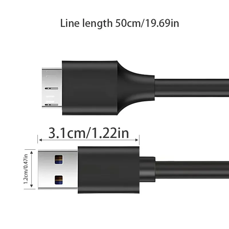 High-Speed USB 3.0 External Hard Drive Data Cable