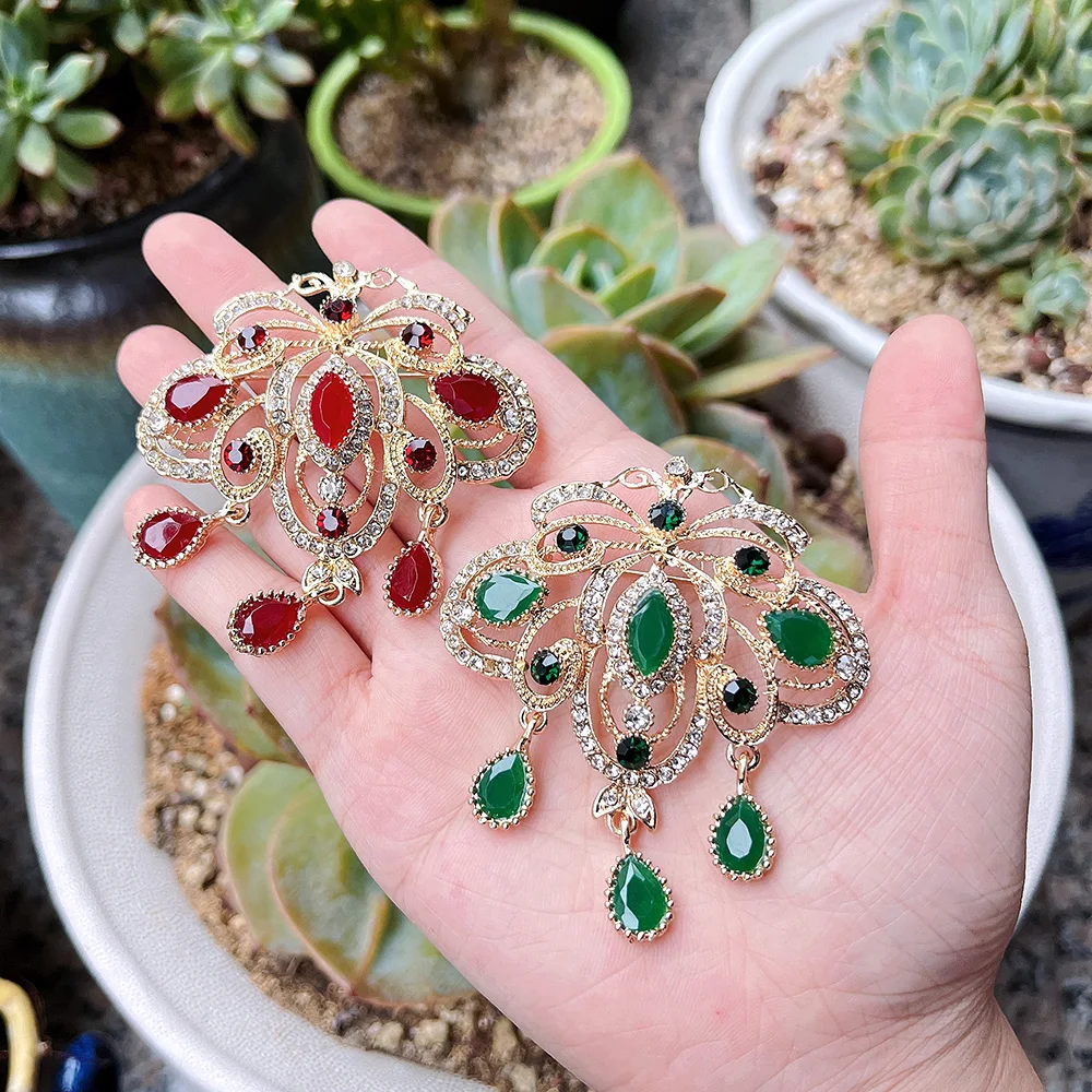 Flower Crystal Brooch Pins - Arabic Caftan Brooches Pin Women Fashion  Jewelry