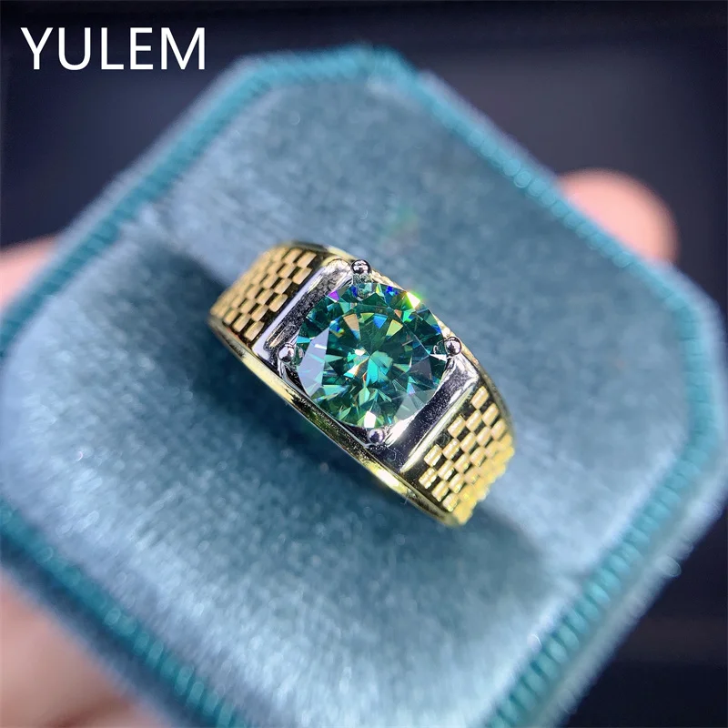 モアサナイト　指輪　2ct　ライトブルーグリーン　ロシアンカット　フリーサイズ モアサナイト 指輪 2ct ライトブルーグリーン ロシアンカット