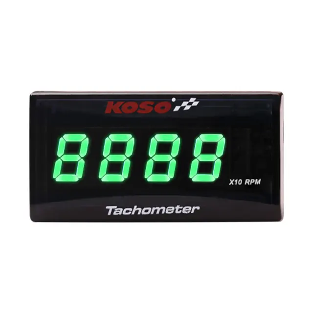 Koso Mini RPM Meter Digital Square LCD Display Engine Tach Hour Meter Tachometer Gauge for BMW YAMAHA KAWASAKI Racing Motorcycle rpm-Green