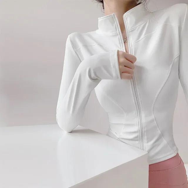 Sun Quick Drying Sports Coat Women's Tight Top Yoga Jacket Long Sleeve Zipper Jacket Running Fitness Women's Jacket S-3XL 3