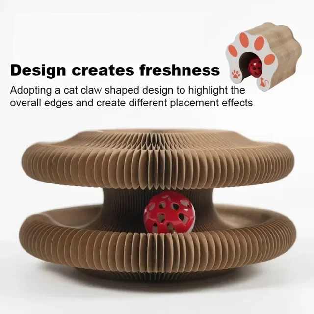 Pet Toy Organ Cat Scratch Board Strong Magnetic Design Foldable Decompression Cats Sharpening Claw Corrugated Scratching Board 2