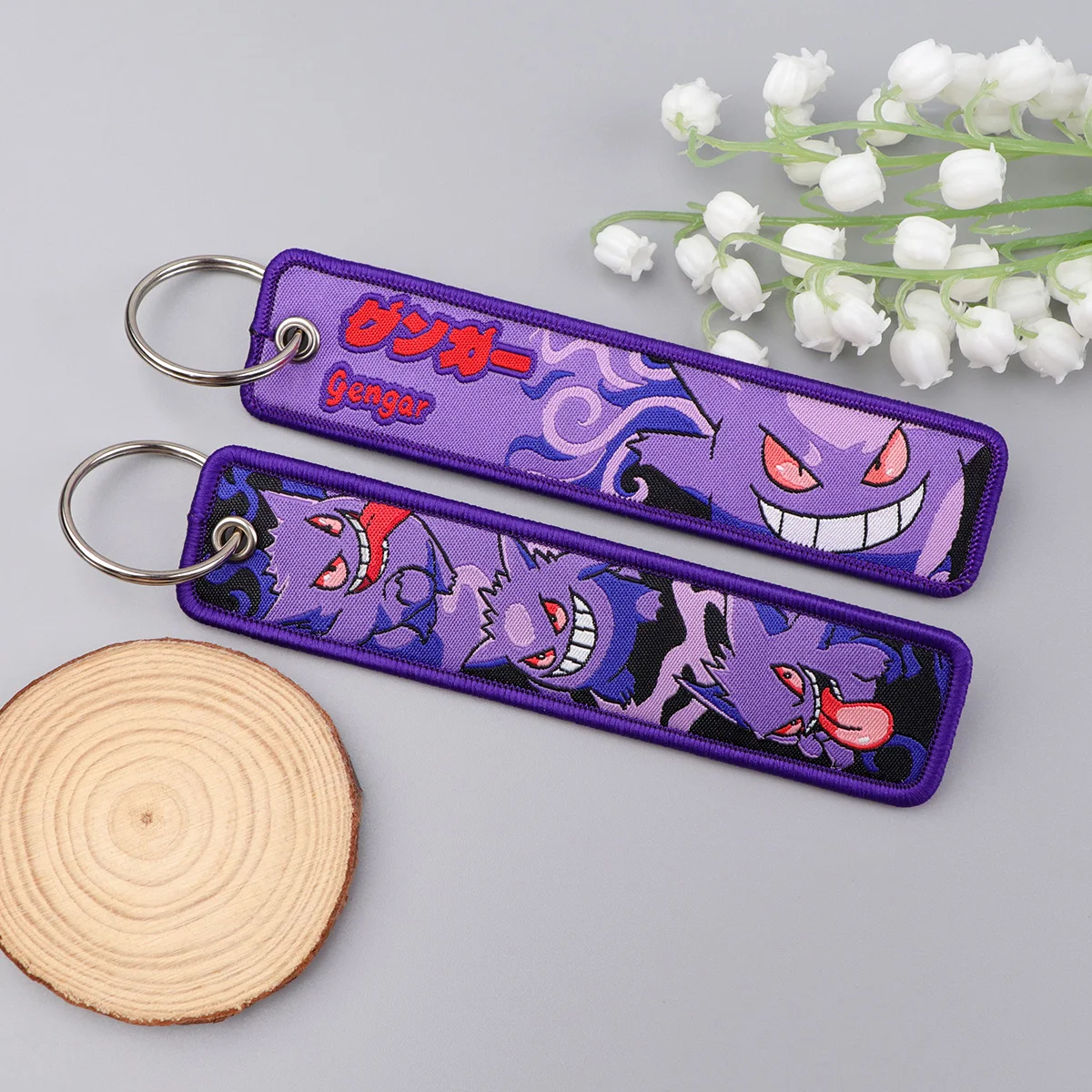 Embroidery Key Fobs Anime Game Keychain For Motorcycles Cars Key Ring Holder Pendant Tags Chaveiro Jewelry