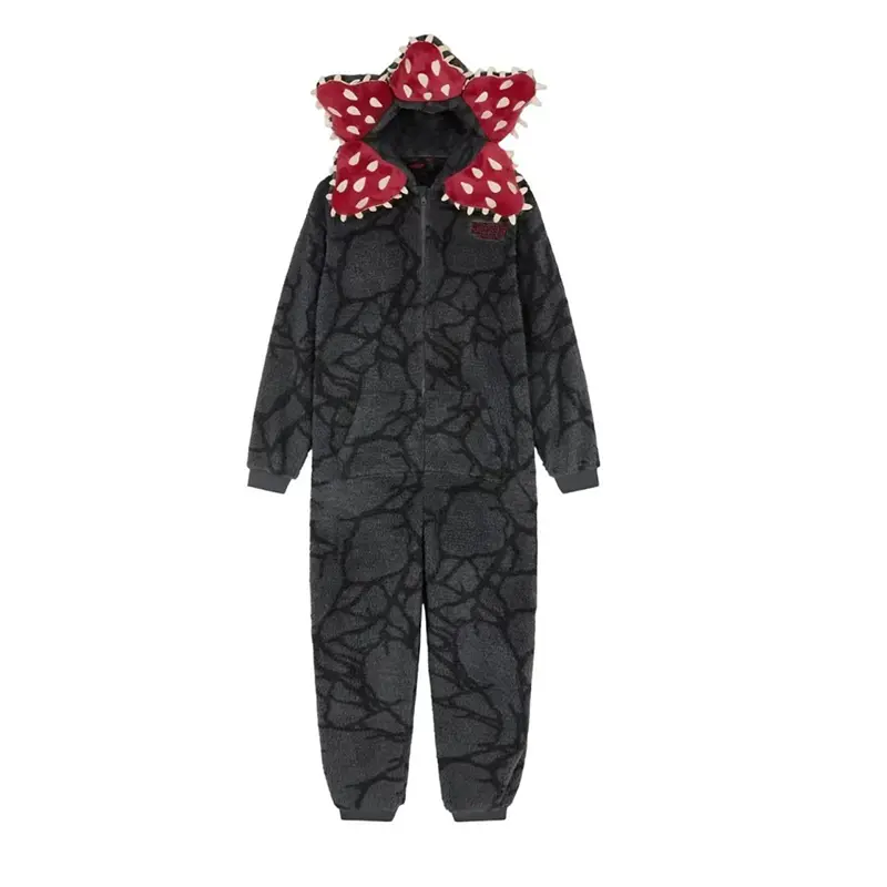 New Adult Kids Fall Winter Thicken Cannibal Flower Demogorgon Cosplay Costume Comfortable Flannel Fabric Pajamas Halloween Suits - Image 5